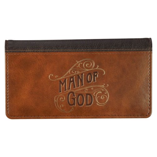 Checkbook Wallet Brown Two-tone Man of God 1 Tim. 6:11