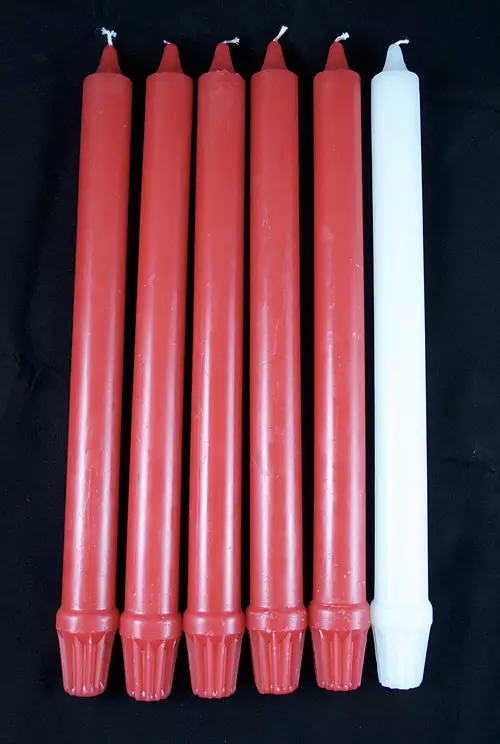 12" x 1" Fluted Advent Candle Set - Red & White