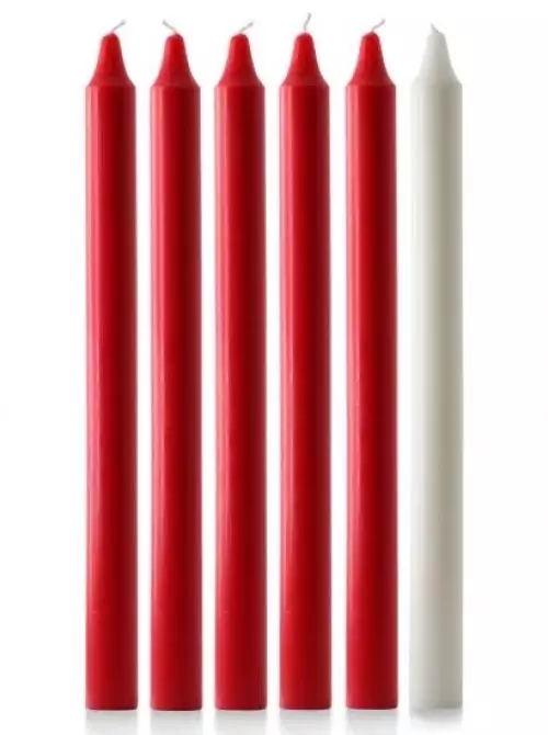 15" x 1 1/8" Advent Candle Set - Red & White