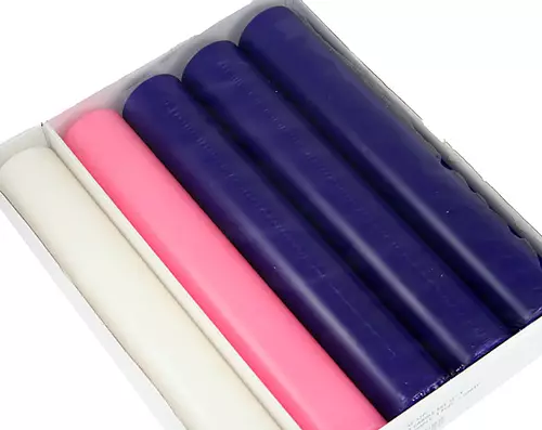 12" x 2" Advent Candle Set - Purple, Pink & White