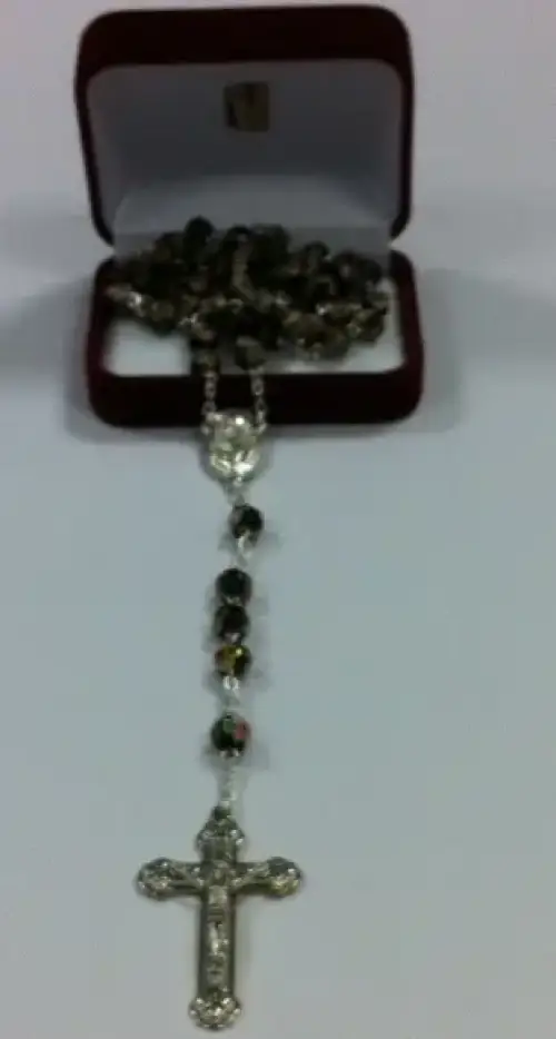 Black Cloison Bead Rosary