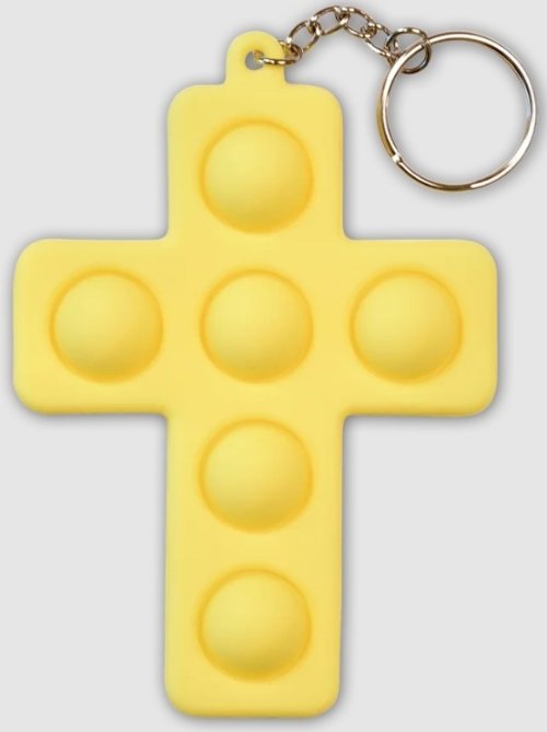 Yellow Pop Fidget Cross Key Chain