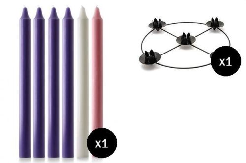 15" x 1 1/8" Advent Candles with 12" Frame