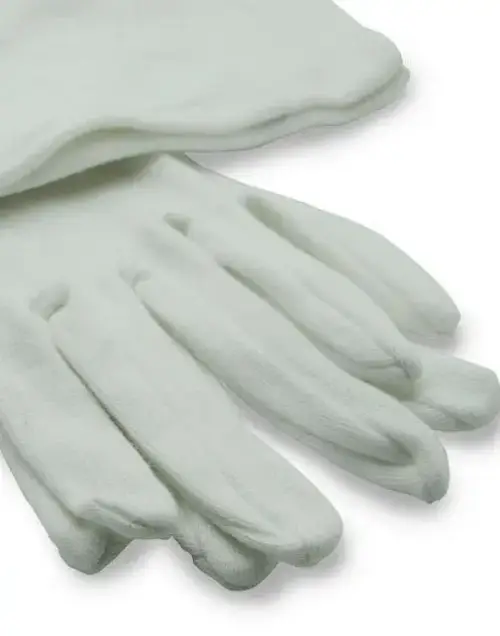 2 Pairs White Gloves - Size Medium