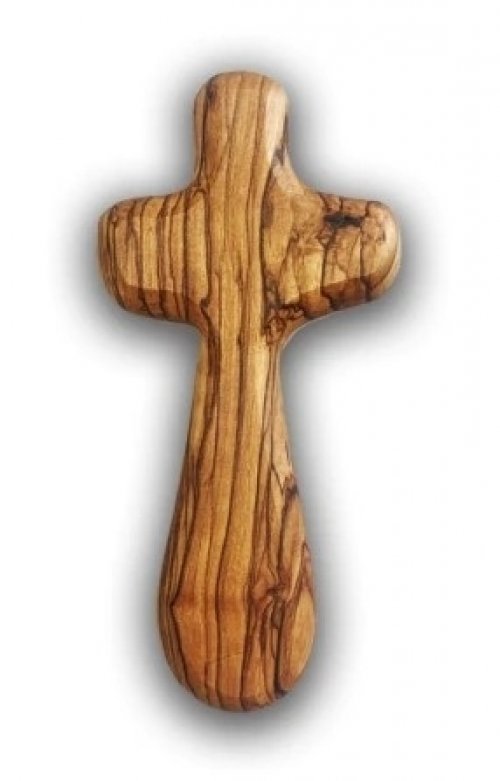 Olivewood Holding Cross, Medium