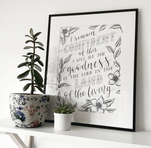 A3 Christian Print - I Remain Confident of this Psalm 27:13