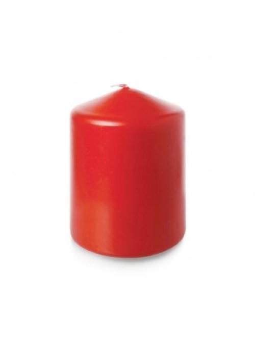 4" x 3" Poppy Red Pillar Candles - Pack of 6