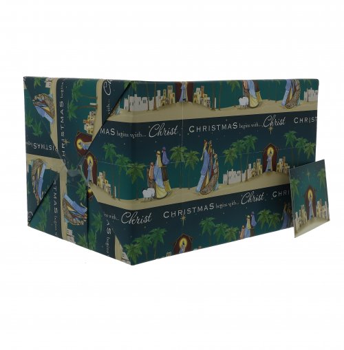 Christmas Begins with Christ Gift Wrap 6 Sheets & Tags