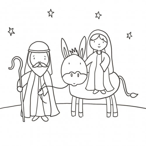 Nativity Colouring Charity Christmas Cards (Pack of 20)