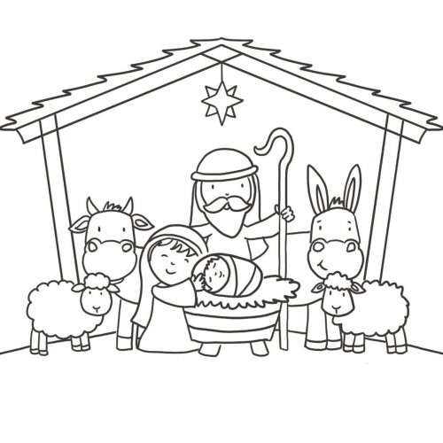 Nativity Colouring Charity Christmas Cards (Pack of 20)