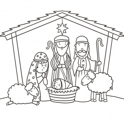 Nativity Colouring Charity Christmas Cards (Pack of 20)