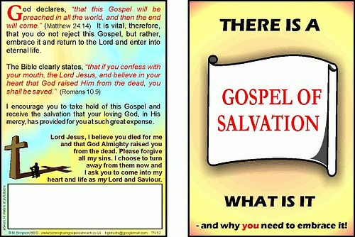 50 x Gospel of Salvation Tracts