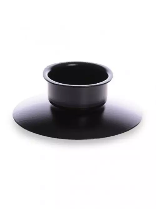 Lipped Black Metal Candle Holder - Single (for 2" / 5cm Diameter Candles)