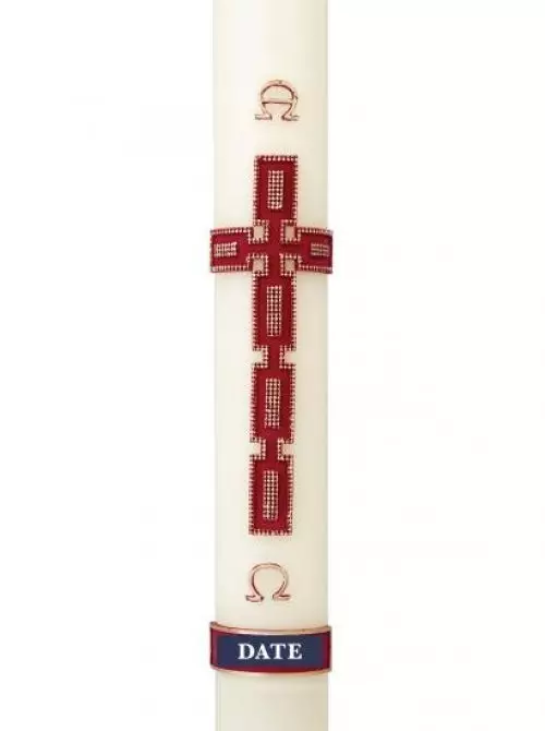 30" x 2" Paschal Candle with 2024 Celtic Cross Design Wax Relief - Single