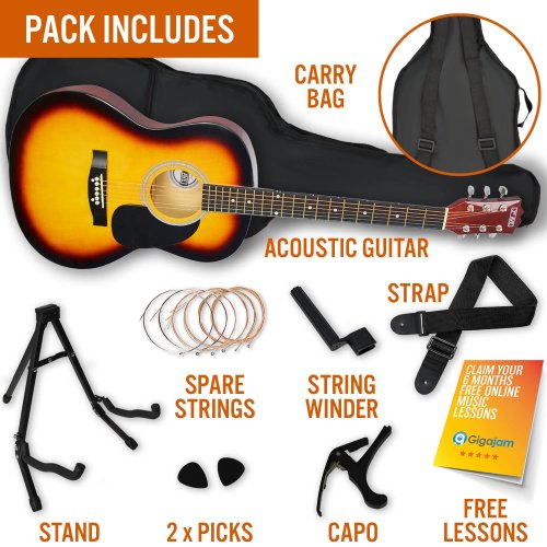 3rd Avenue Acoustic Guitar Premium Pack - Sunburst