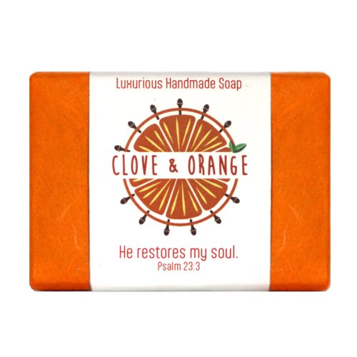 Clove & Orange handmade soap with Bible verse