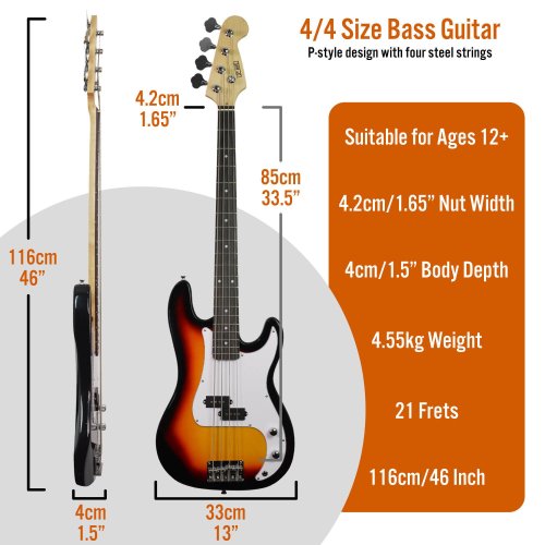 3rd Avenue Bass Guitar Pack - Sunburst