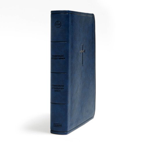 CSB Everyday Study Bible, Navy Cross LeatherTouch