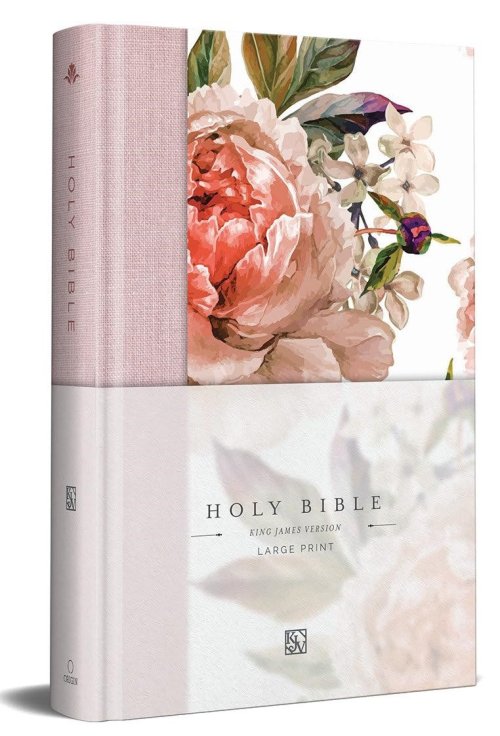 KJV Holy Bible, Large Print Medium Format, Pink Cloth Hardcover W/Ribbon Marker, Red Letter