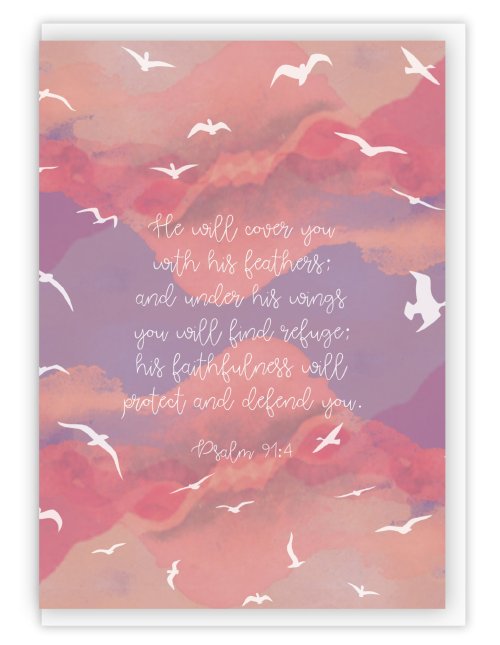 Under His Wings Encouragement Card & Envelope