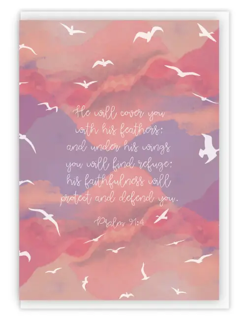 Under His Wings Encouragement Card & Envelope