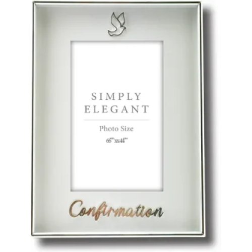 Silver Finish Metal Confirmation Photo Frame