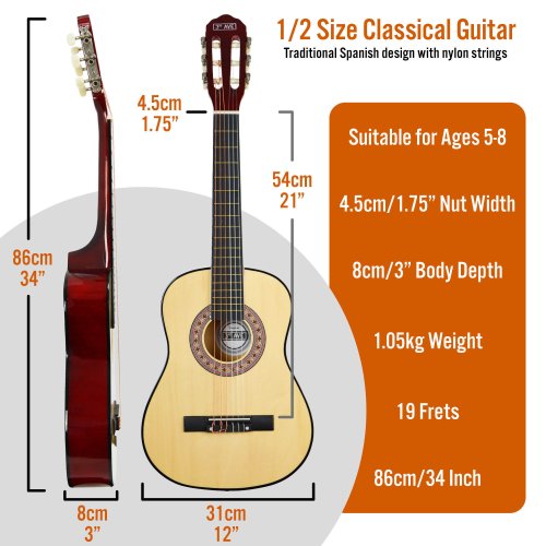 3rd Avenue 1/2 Size Classical Guitar Pack - Natural