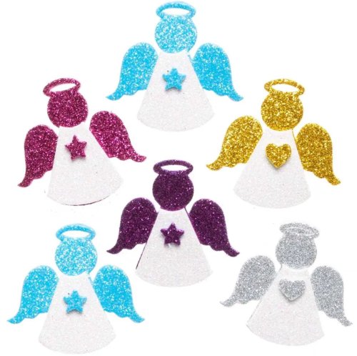 Angel Glitter Foam Stickers (Pack of 100)