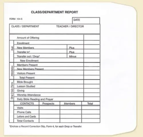 Class/Department Report Envelope (Package of 100)