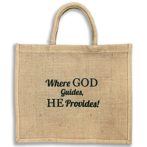 Where God Guides Jute Tote Bag