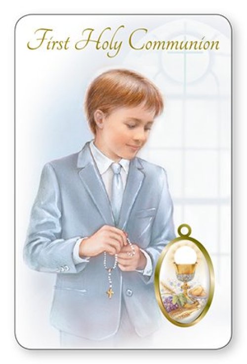 Boy's Communion Resin Drop Card