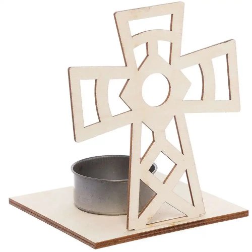 Cross Wooden Tealight Holder Kits