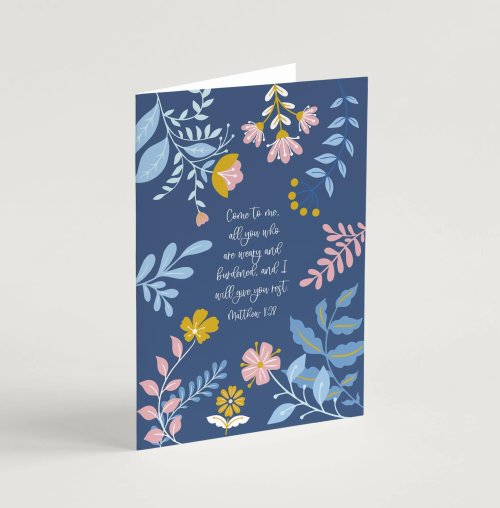 'Give You Rest' (Blooms) A6 Greeting Card