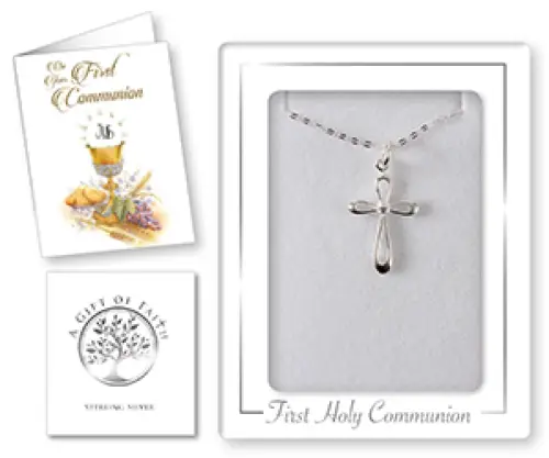 Communion Sterling Silver Cross Necklet