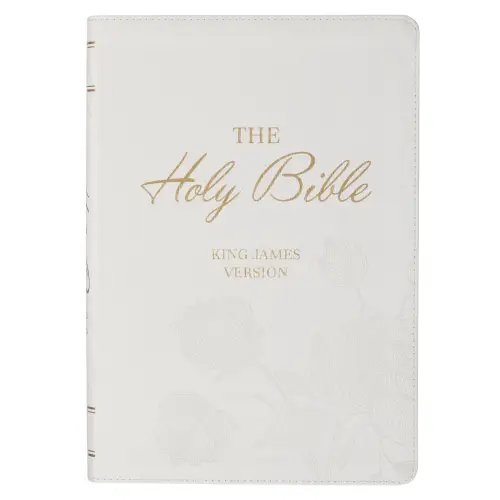 KJV Bible Super Giant Print Faux Leather, White