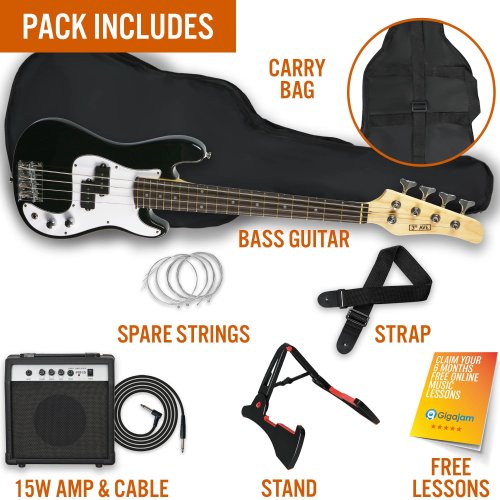 3rd Avenue 3/4 Bass Guitar Pack - Black