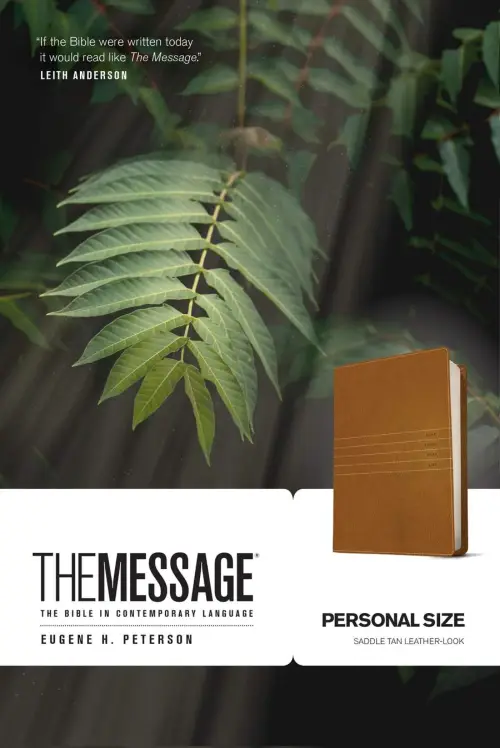 The Message Bible Personal Size, Bible, Brown, Imitation Leather, Maps, Charts, Topical Concordance, Study Helps