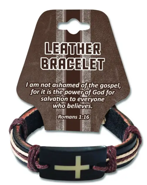 Youth Cross Leatherlike Bracelet