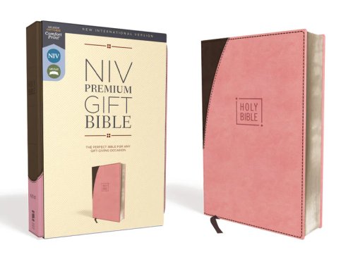 NIV Premium Gift Bible, Leathersoft, Pink/Brown, Red Letter Edition, Comfort Print