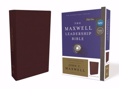 NIV Maxwell Leadership Bible, 3rd Edition, Premium Bonded Leather, Burgundy, Comfort Print