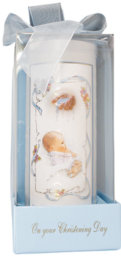 6" Gift Boxed Boy's Christening Candle