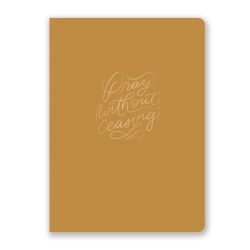 Pray Without Ceasing Prayer Journal Mustard Faux Leather