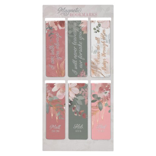 Bookmark Set-Magnetic-Foiled Floral (Pack Of 6)