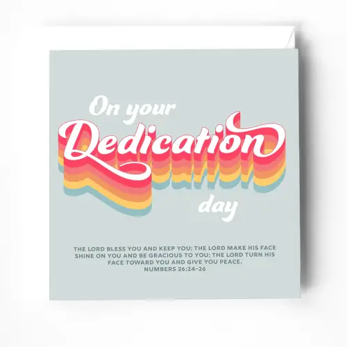 Dedication greeting card with bible verse