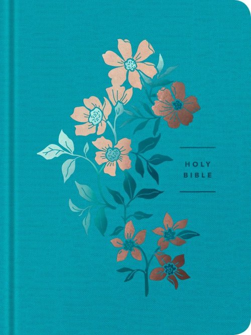 NLT Wide Margin Bible, Filament Enabled (Hardcover Cloth, Ocean Blue Floral, Red Letter)