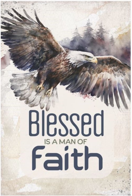 Wall Plaque-Mini Blessings-Blessed Is A Man Of Faith (4" x 6")