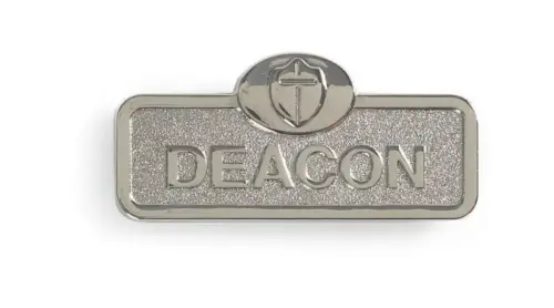 Deacon Badge with Cross - Silver Finish