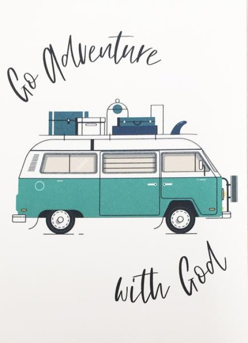 'Go Adventure with God' (Teal) Mini Card