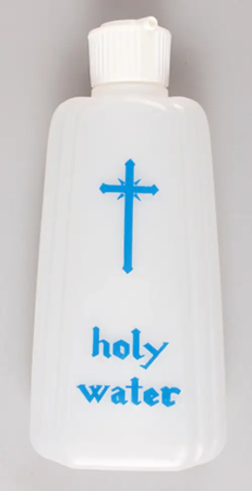 Sprinkler Top Holy Water Bottle with Cross (200ml) - Single