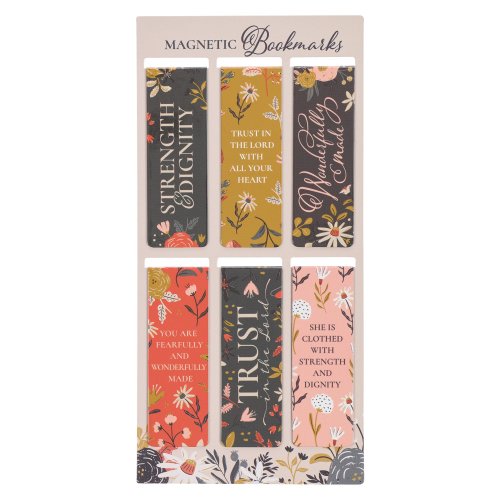 Bookmark Set-Magnetic-Warm Florals (Pack Of 6)